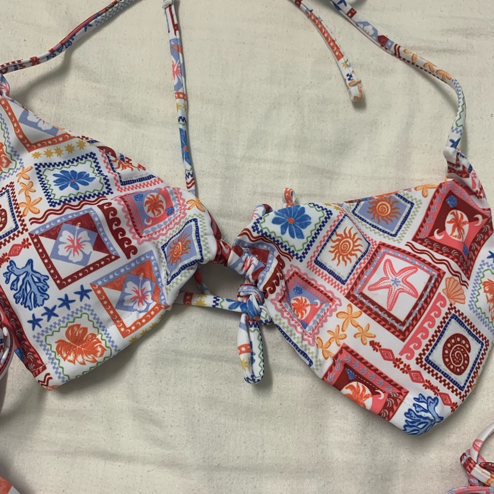 Floral Geometric Bikini Top